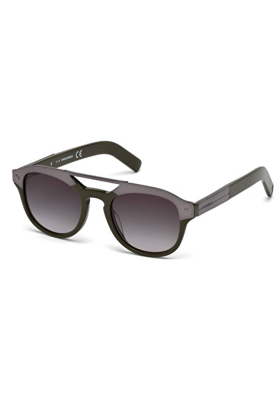 DSquared2 Unisex Yeşil-Füme Organik Degrade (UV) Cam Kemik Kapalı Çerçeve  Ta...