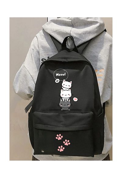 Touz Moda Cute Cat Printed School, Classroom, Course Backpack