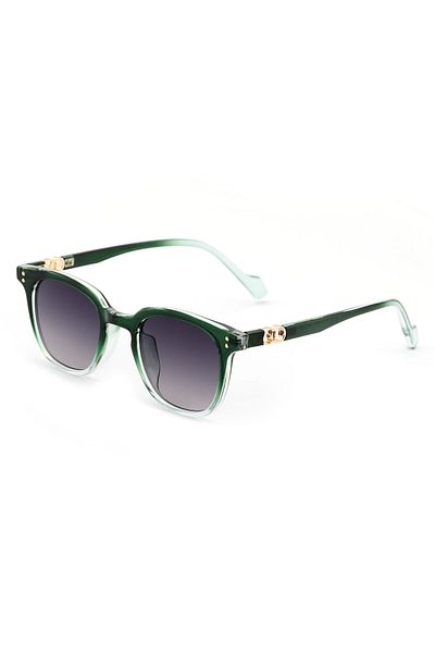 Angel Eyes Oval Design Green Bone Frame Black Gradient Glass Women Sunglasses Ce Certificated Uv400