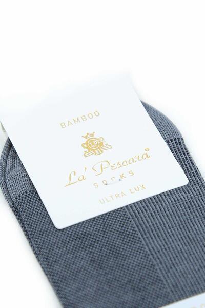 La Pescara Gray Ultra Luxury Bamboo Half Single Men's Socks Crp392