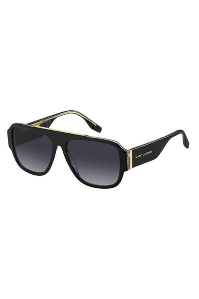 Marc Jacobs Men's Black-Smoked Organic Gradient (Uv) Glass Bone Closed Frame Rectangular Sunglasses Mj0756/S 1E