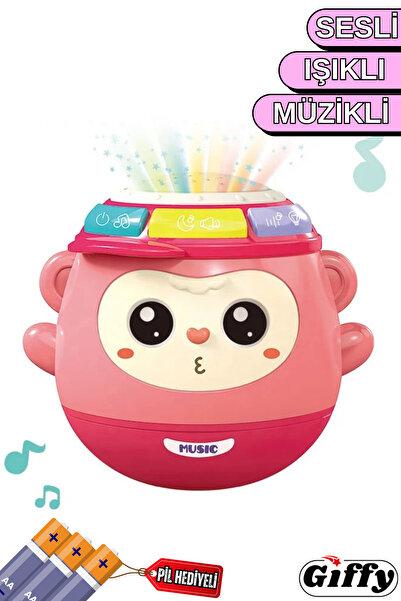 giffy Oyuncak Sesli Işıklı Müzikli Projeksiyonlu Hareketli Davullu Pilli Sall...