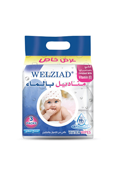WELZIAD Water Wipes 100*3 Wipes Off -2846 --- ولزياد مناديل بالماء 100*3منديل...