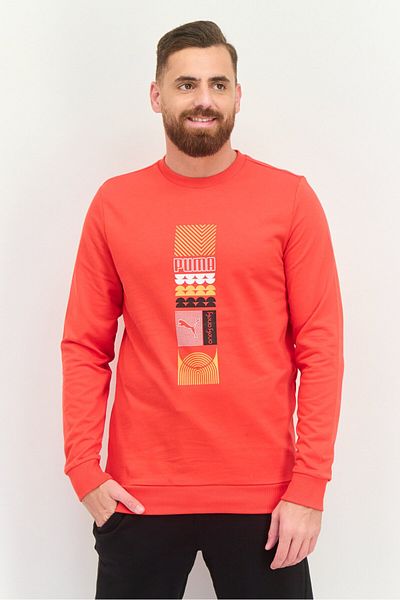 Puma Men Slim Fit Long Sleeves Outdoor Sweatshirt, Red