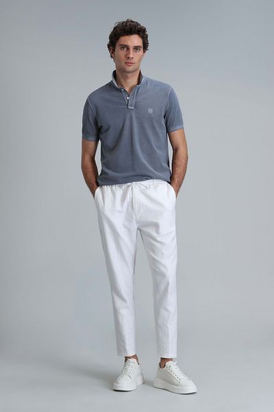 Lufian 111040163 Vernon Smart Polo T-shirt Ανδρικό T-shirt Smoked