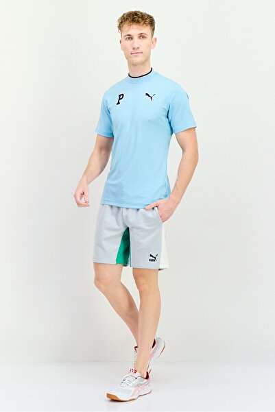 Puma Men Sportswear Fit Color Blocked Training Shorts, Platinum Grey
