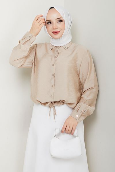 Pamuk Butik Γυναικείο πουκάμισο με λεπτομέρειες από πέτρα