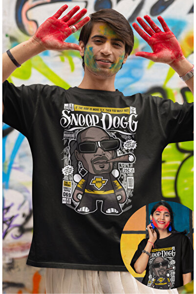 Fuddy Moda Tricou cu imprimeu Snoop Dogg în miniatură, tricou cu tematică rap...