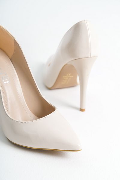 Hvz Stiletto din piele lăcuită mată pentru femei (10 cm)