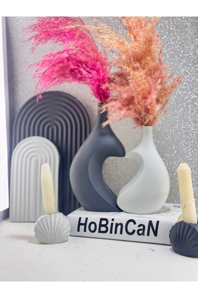 BLANJ Βάζο καρδιά με 2 θήκες για κεριά μεγάλο-μικρό πιάτο παρουσίασης ουράνιο τόξο 6 τεμάχια πολυτελές ειδικό σετ