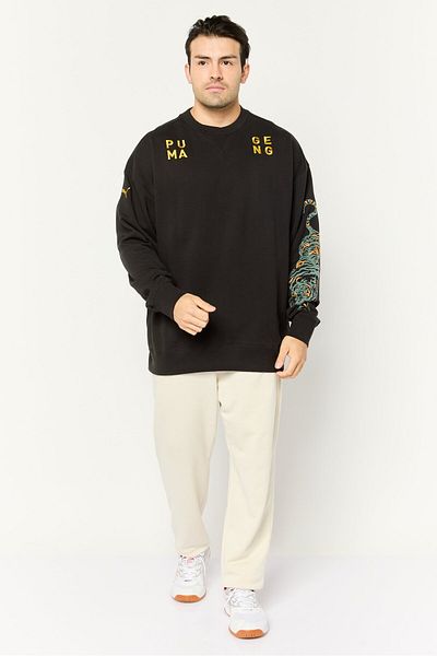 Puma Men Sportswear Fit Long Sleeve Outdoor Sweatshirt, Black
