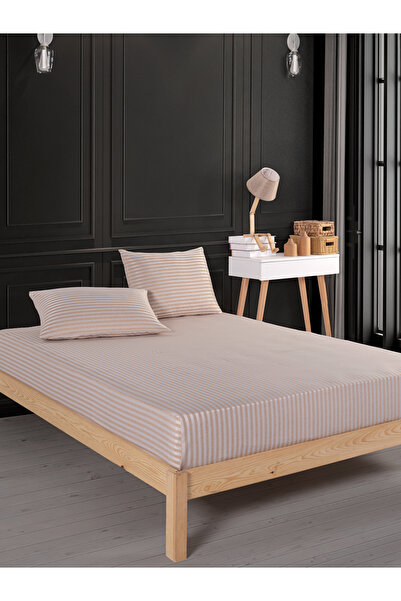 LUYASHOP Set de lenjerie de pat de o persoană din satin de bumbac cu lenjerie de pat elastică