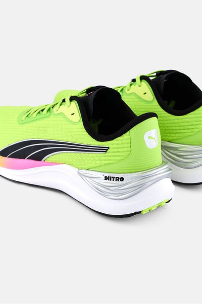 Puma Women Electrify Nitro 3 Lace Up Running Shoes, Lime Green