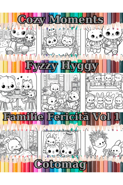 Co Βιβλίο ζωγραφικής Cozy Moments - Fyzzy Hyggy - Happy Family Vol 1: Για ενή...