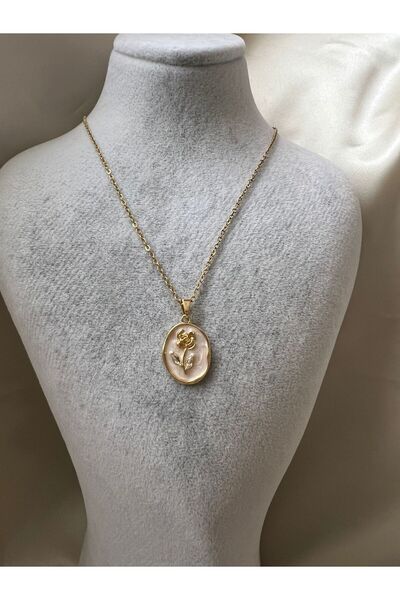 Goche Bijuteri Altın Kaplama Zirkon Taşlı Gül Motifli Kadın Kolye – Vintage Z...