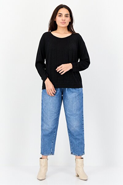 Levi's Women Round Neck Textured Sweater, Black