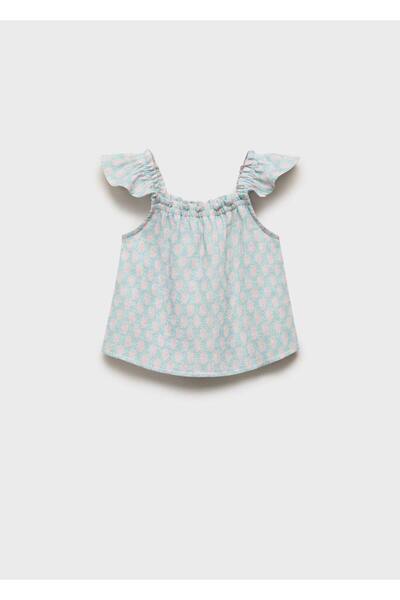 MANGO Baby Blouse with Pattern Buttons