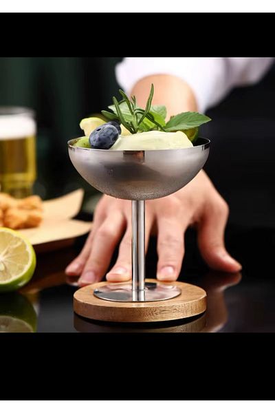 ÖZBURAK High Footed Steel Delight - Presentation and Bowl Height: 12 cm