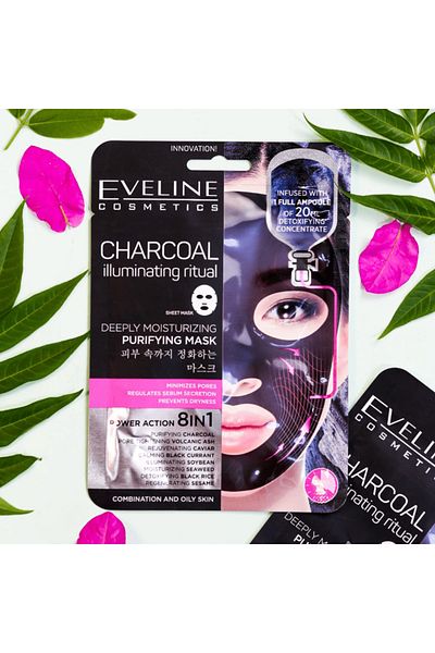 Eveline Cosmetics Eveline Charcoal Illuminating Ritual Purifying Mask - 20ml