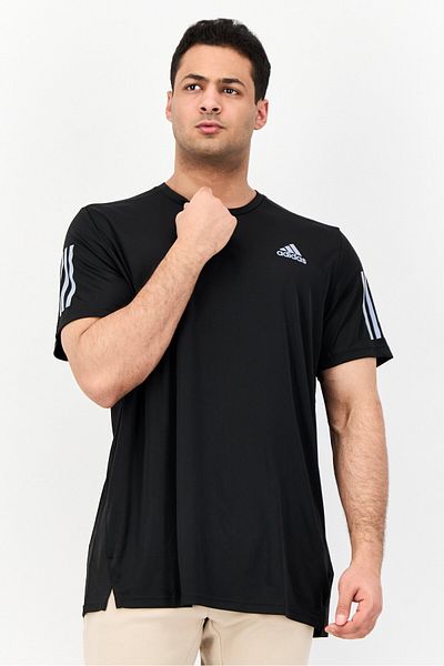 adidas Men Sportswear Fit Short Sleeve Running T-shirt, Black
