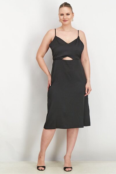 Sam Edelman Women Plain Sleeveless Midi Dress, Black