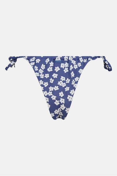 Roxy Women Floral Print Bikini Bottom, Slate Blue Combo