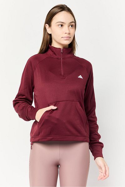 adidas Women Sportswear Fit Long Sleeve Training Sweatshirts, Red