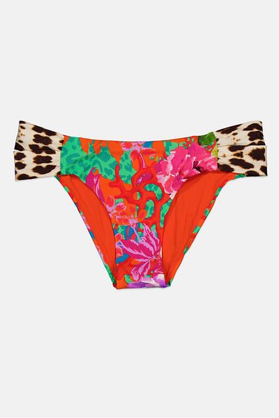 Guess Women Allover Print Bikini Bottom, Orange Combo