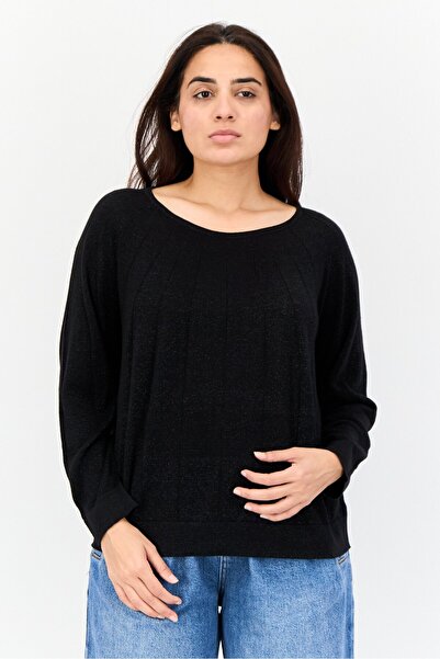 Levi's Women Round Neck Textured Sweater, Black