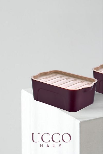 UCCO Set of 2 Covered Organizer Box Storage Containers – 2X2 Liters – Bpa Free – Refrigerator Organizer