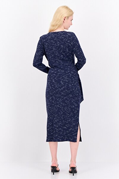 Maggy London Women Textured Long Sleeve Midi Dress, Multicolor