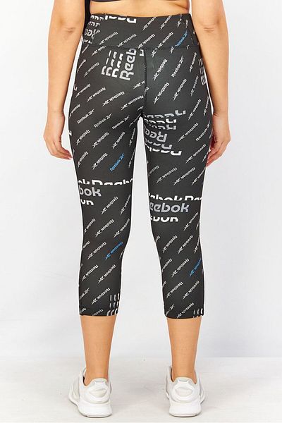 Reebok Women Sportswear Fit Training AOP Capri Tight, Black