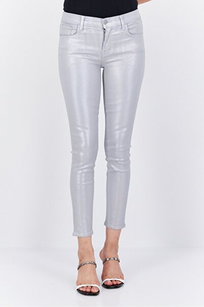 J BRAND Women Metallic Straight Leg Pant, Sliver