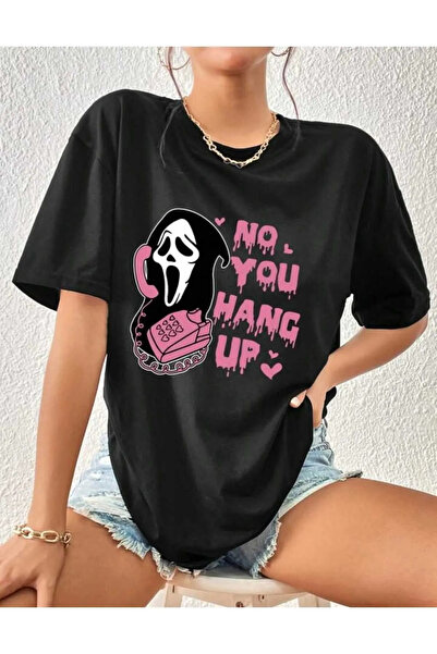 Marco Fresco Υπερμεγέθης Unisex Μπλουζάκι με στάμπα  "No You Hang Up "