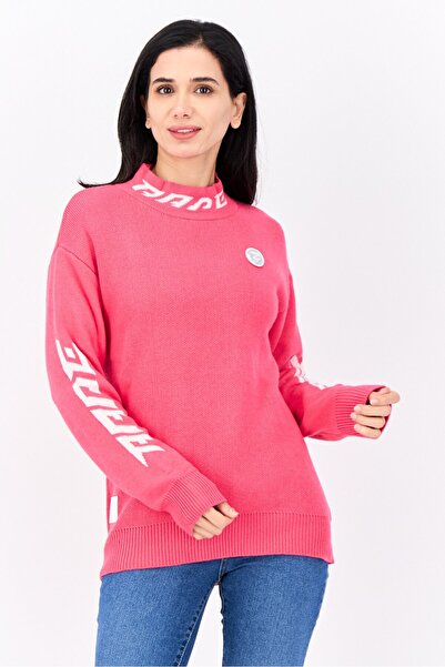 Aape By A Bathing Ape سترة نسائية برقبة دائرية وشعار العلامة التجارية، وردية ...