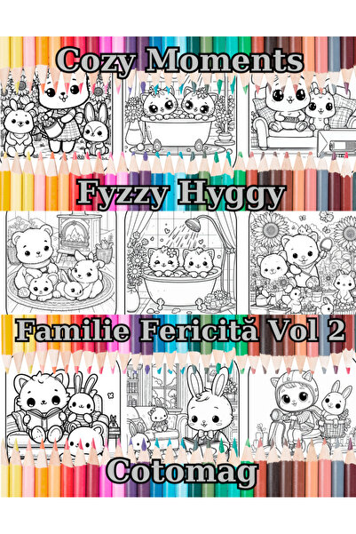 Co Βιβλίο ζωγραφικής Cozy Moments - Fyzzy Hyggy - Happy Family Vol 2: Για ενή...