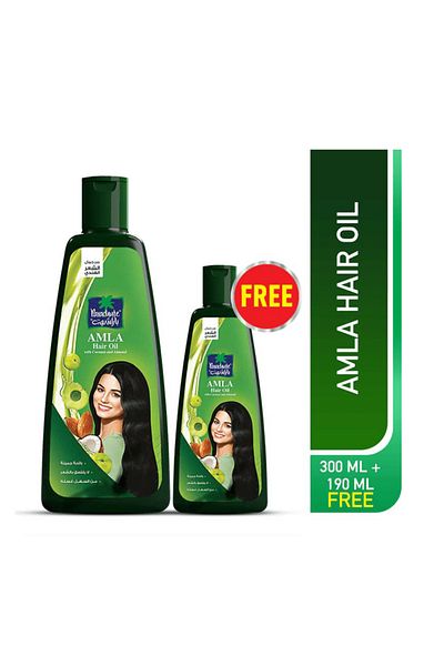 Parachute Amla Hair Oil With Coconut and Almond Buy 1 Get 1 Free - 300ml + 190ml