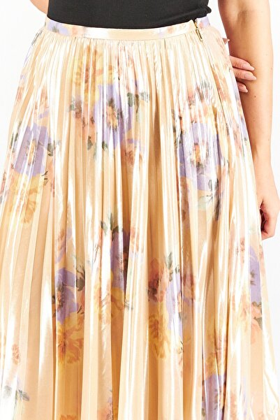 Ralph Lauren Women Metallic Flared Skirt, Pale Peach