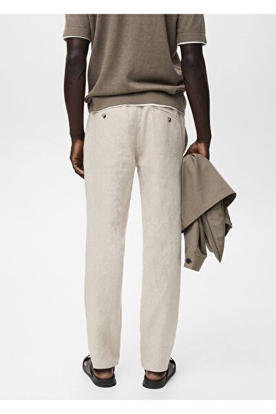 MANGO Man Slim fit %100 keten pantolon