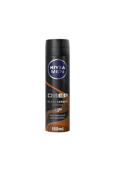 NIVEA Men Deep Black Carbon Espresso Deodorant Spray For Men - 150ml