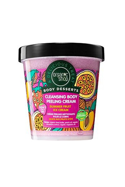 organic shop كريم تقشير وتنظيف الجسم بنكهة آيس كريم الفواكه الصيفية من بودي د...