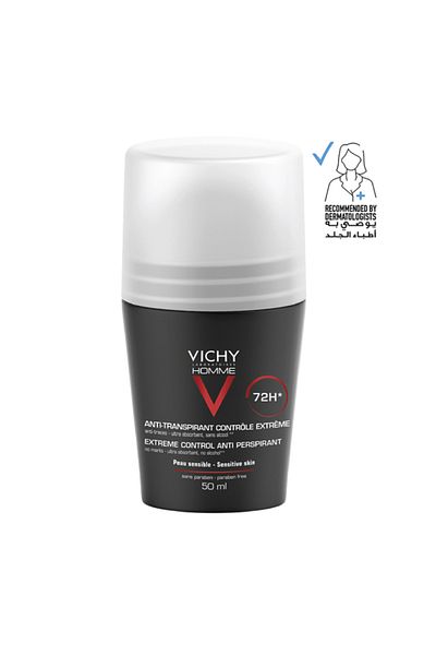 Vichy Roll-On Deodorant 72 Hour Anti-Perspirant for Men - 50ml