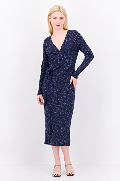 Maggy London Women Textured Long Sleeve Midi Dress, Multicolor