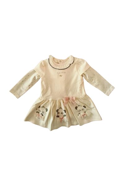 Chicco Long-sleeved dress with panda print, Chicco, 9 months
