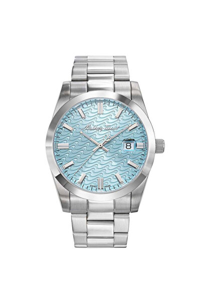 Mathey-Tissot Erkek Gümüş-Turkuaz Çelik Kasa Yuvarlak Kadran Metal Kordonlu K...