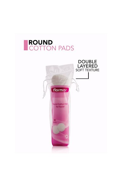 Flormar Round Cotton Pads For Facial - 80 Pieces