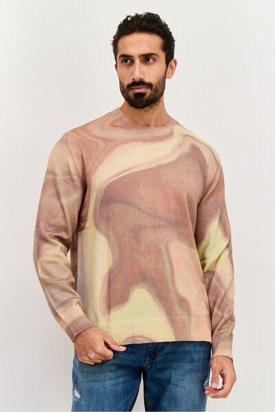 Esprit Men Crew Neck Space Dyed Long Sleeves Sweatshirt, Multicolor
