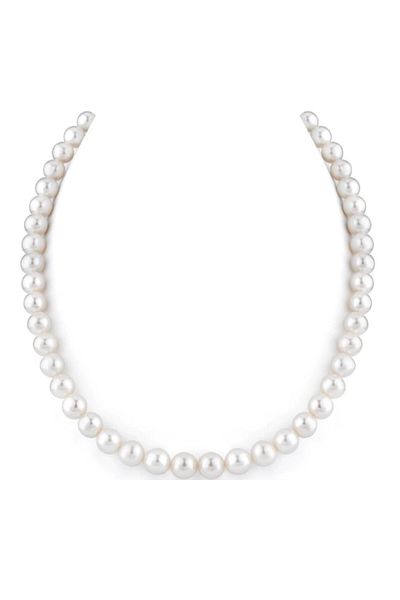 PUFO Colier scurt elegant pentru femei cu perle acrilice albe, model Gravel alb