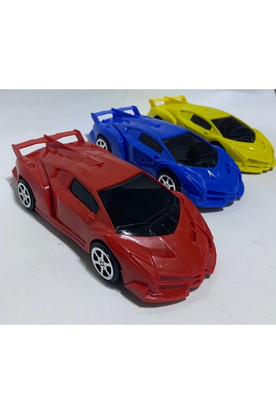 abnturk 1 Adet Sürtmeli Renkli Spor Oyuncak Araba 16cm