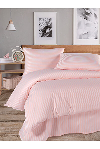 LUYASHOP Pamuklu Saten Lastikli Çarşaflı Tek Kişilik Nevresim Takımı